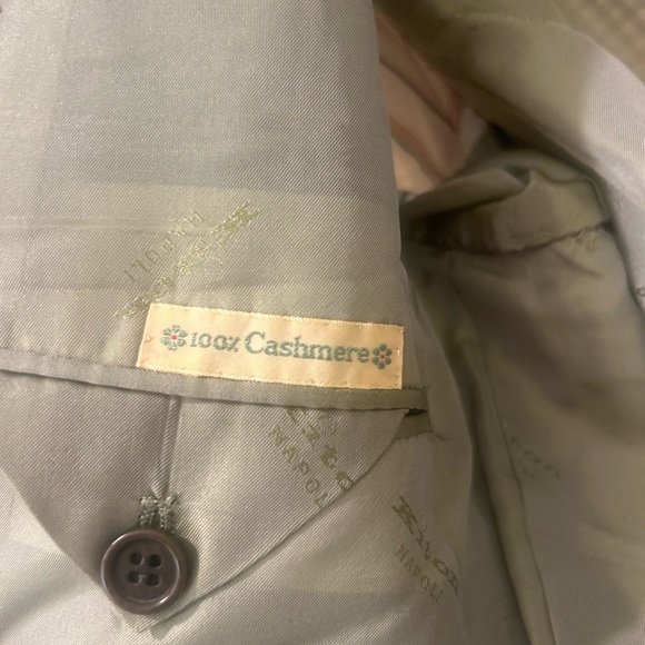 Men's Kiton tan and light blue 100% cashmere blazer! Classic! 52, 7L (US 42) - Picture 6 of 14